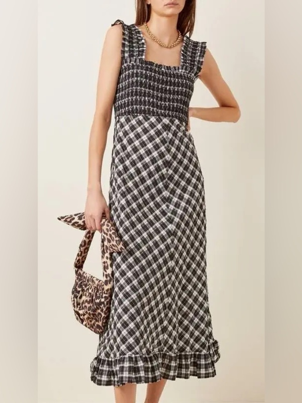 Ganni plaid gingham dress in size 36 / US 4